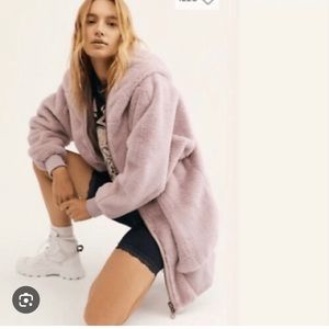 Free People women’s Turn Up Lavender Haze faux fur jacket
